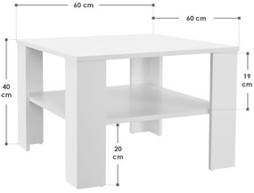 Juskys Konferenciaasztal 60x60cm - fehér