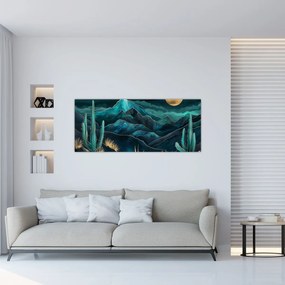 Kép - Türkiz éjszaka (120x50 cm)