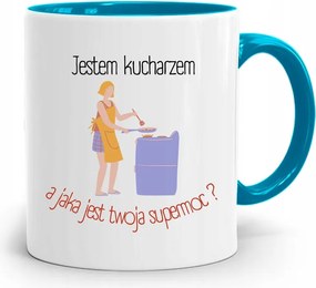 Kék Bögre Szakácsnak És MI Az Erőd fényképes nyomtatással