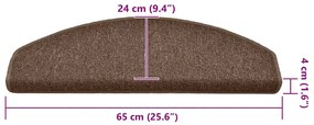 30 db barna lépcsőszőnyeg 65x24x4 cm