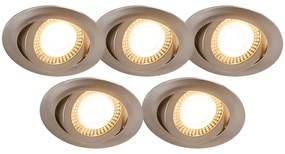 5 db modern süllyesztett spotlámpa készlet acélból, LED-del, 3 fokozatú fényerőszabályzóval - Mio