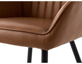 Barna kárpitozott karfás étkezőfotel szett 2 db-os Nolan Stripe – Unique Furniture