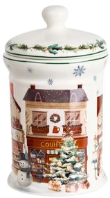 Karácsonyi Porcelán keksztároló 11x19 cm 800 ml díszdobozban Christmas City 2