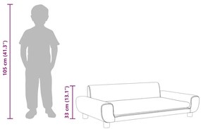 fekete bársony gyerekkanapé 100 x 54 x 33 cm