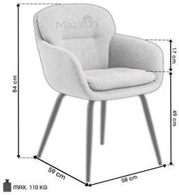 MAZZONI EXPORT GEORGIA Beige Latte (Monza 60 szövet) - MODERN KÁRPITOZOTT BOUCLÉ SZÉK NAPPALIBA/ÉTKEZŐBE/LOFT IRODÁBA