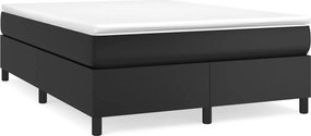 vidaXL fekete műbőr rugós ágykeret 140x190 cm