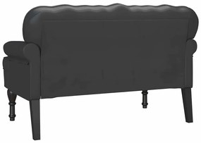 vidaXL Chesterfield Pad Fekete 119.5 x 64.5 x 75 cm Műbőr