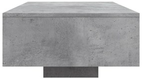 betonszürke dohányzóasztal LED-lámpákkal 85 x 55 x 31 cm