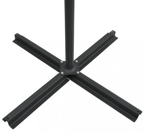 fekete konzolos napernyő LED-del és acélrúddal 250x250 cm