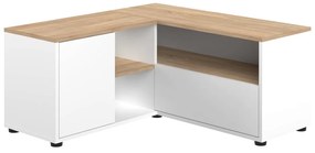 Fehér-natúr színű TV-állvány tölgyfa dekorral 90x45 cm Angle – TemaHome