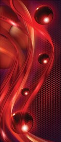 Fotótapéta Vörös gömbök és hullámok Modern absztrakt 91x211 +ragasztó