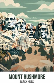 Poszter 50x70 cm Mount Rushmore, Black Hills