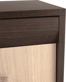 Komód, DTD/MDF, tölgy világos/tölgy sötét, KORINA