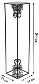 Virágállvány 80x24 cm fekete