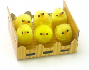 Csirkék (6 db) húsvéti dekoráció gyerek kosárba