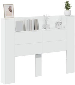 Fejtámla LED -es lámpákkal Fehér 140 x 16,5 x 103,5 cm Faanyag