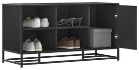Cipőpad Fekete 100x40x53,5 cm Fából és fémből készült pad