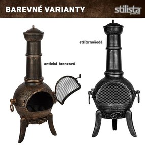 STILISTA Kerti kandalló 112 cm ezüst/szürke