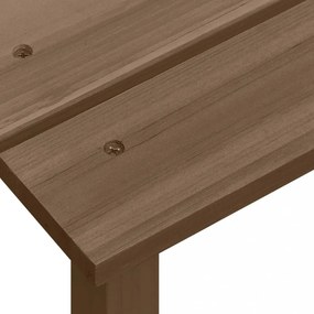 barna tömör fenyőfa kerti adirondack szék asztallal