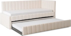 Łóżko 90x200 VILLEMO Kremowe Boucle