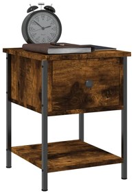 Füstös tölgy színű szerelt fa éjjeliszekrény 34 x 35,5 x 45 cm