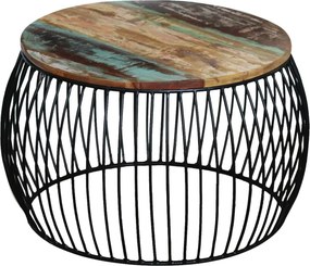 vidaXL kerek tömör újrahasznosított fa dohányzóasztal 68 x 37 cm