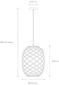 Lucide 21417/32/30 - Csillár zsinóron WOLFRAM 1xE27/60W/230V fekete