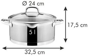 Tescoma President 24 cm szűrőfedeles serpenyő, 5 l