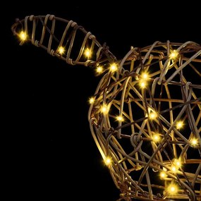 3D rénszarvas 140 LED-del Meleg fehér 128 cm Rattan