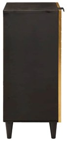 Széf polcokkal Fekete és Arany 40 x 33 x 75 cm tömör mangófa