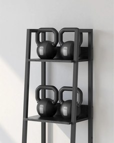Létra polc, keskeny 5 szintes könyvespolc, fekete, 30×34×170 cm