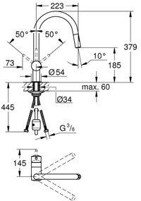 GROHE 32321002 - Mosogató csaptelep A, fényes króm