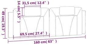fehér műbőr fejtámla párna 160 cm