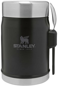 STANLEY 400 ml étkezési termosz kanállal/villával,matt fekete