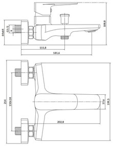 Cersanit S951-378 - LARGA fürdőkád csaptelep arany