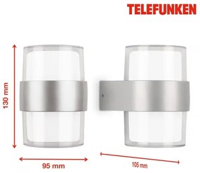 Telefunken 320404TF - LED kültéri fali lámpatest 2xLED/8W/230V IP44 matt króm
