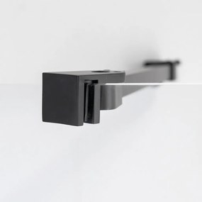 Stuxi Bari Black 100x80 aszimmetrikus nyílóajtós zuhanykabin 6 mm vízlepergető biztonsági üveggel, matt fekete
