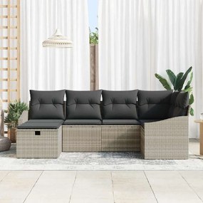 Kerti Kanapé Szett párnával 6 pcs Világosszürke 55 x 62 x 69 cm