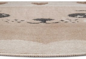 Bézs gyerek szőnyeg ø 100 cm Cat – Hanse Home