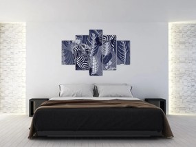 Kép - Kék zebrák (150x105 cm)