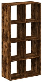 füstös tölgy szerelt fa elválasztó könyvespolc 69,5x29x137,5 cm