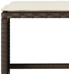 6 részes barna polyrattan kerti ülőgarnitúra párnával