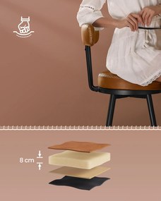 EKHO kollekció - Bárszékek 2 db forgó bárszék háttámlával műbőr varrással, karamellbarna