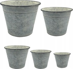 Virágcserép burkolat, fém, 5 darabos szett, 23 cm