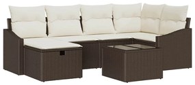 Kerti Kanapé Szett 7 pcs Barna 55 x 62 x 69 cm Poli rattan