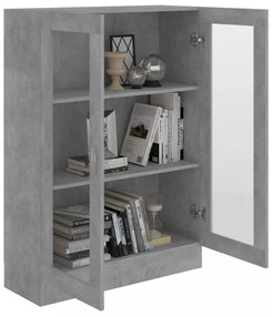 betonszürke szerelt fa vitrinszekrény 82,5 x 30,5 x 115 cm
