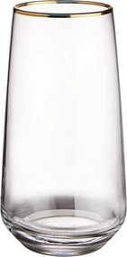 TOUCH OF GOLD long drink pohár aranyszegéllyel, 480 ml