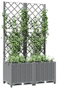 világosszürke PP rácsos kerti ültetőláda 80 x 40 x 136 cm