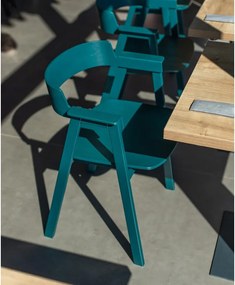 Petróleum színű tölgyfa karfás étkezőszék Flip – Gazzda