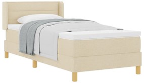 Boxspring ágy matraccal - krém szövettel, 100 x 200 cm